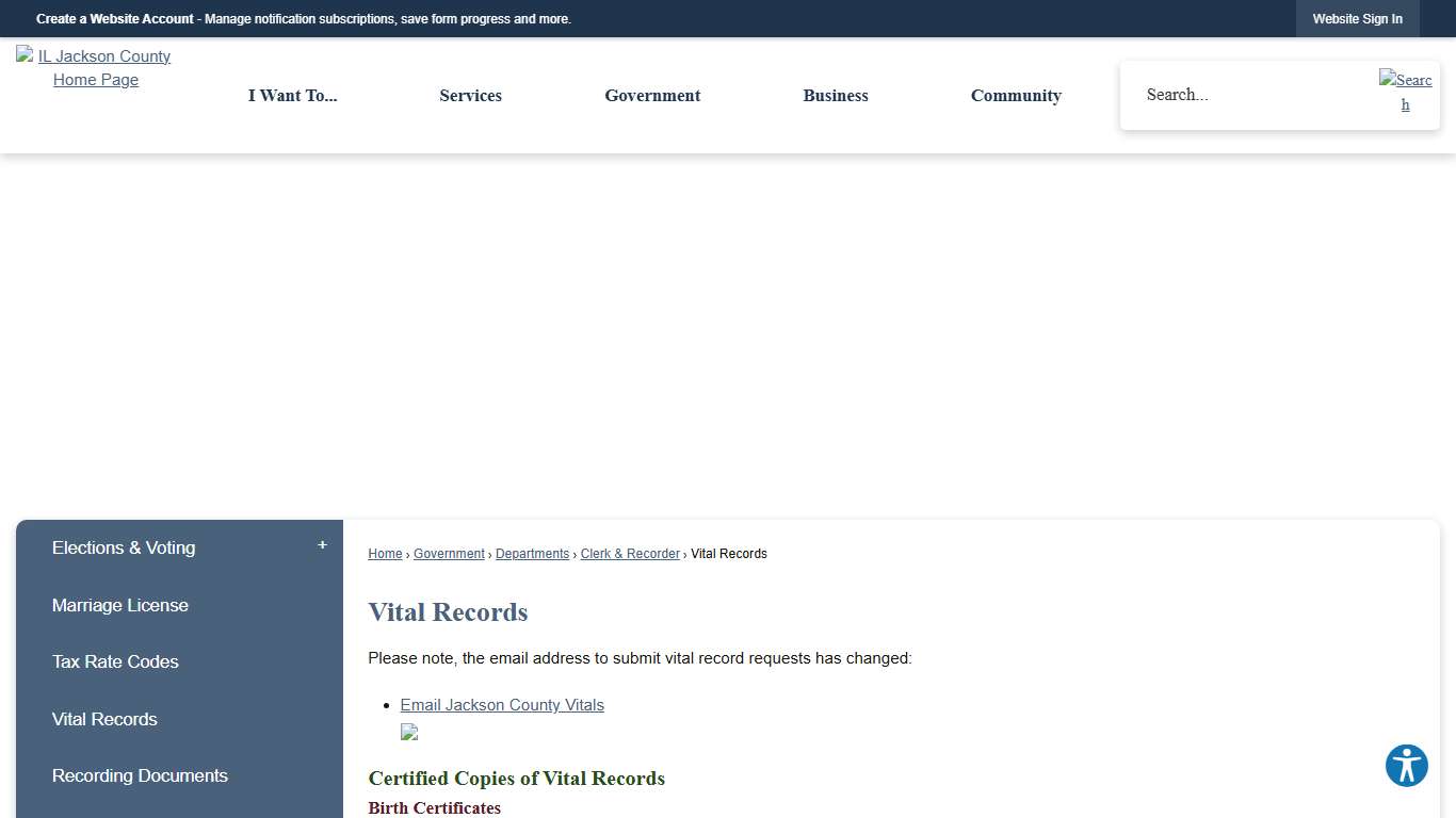 Vital Records Jackson County, IL