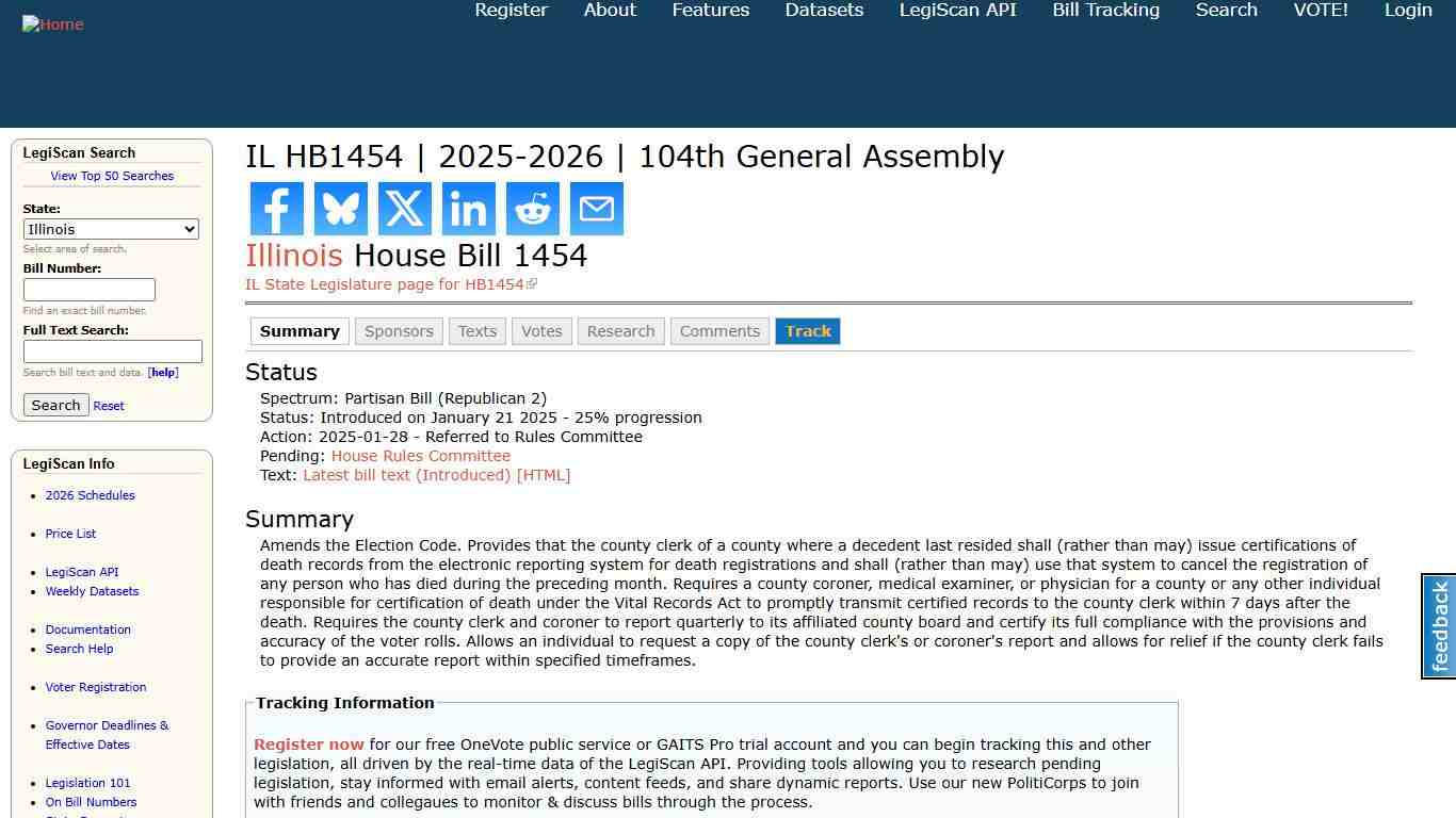 IL HB1454 2025-2026 104th General Assembly LegiScan